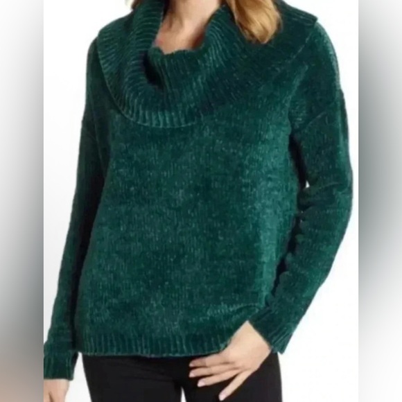Michael Kors Sweaters - Michael Kors Green Velvet Cowl Neck Sweater XS NWT